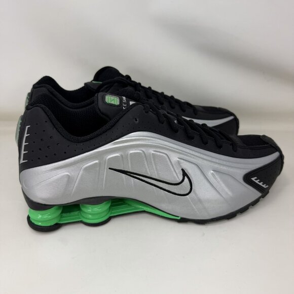 Nike Other - Nike Shox R4 Running Shoes Metallic Silver Black Green Men's Size 10.5